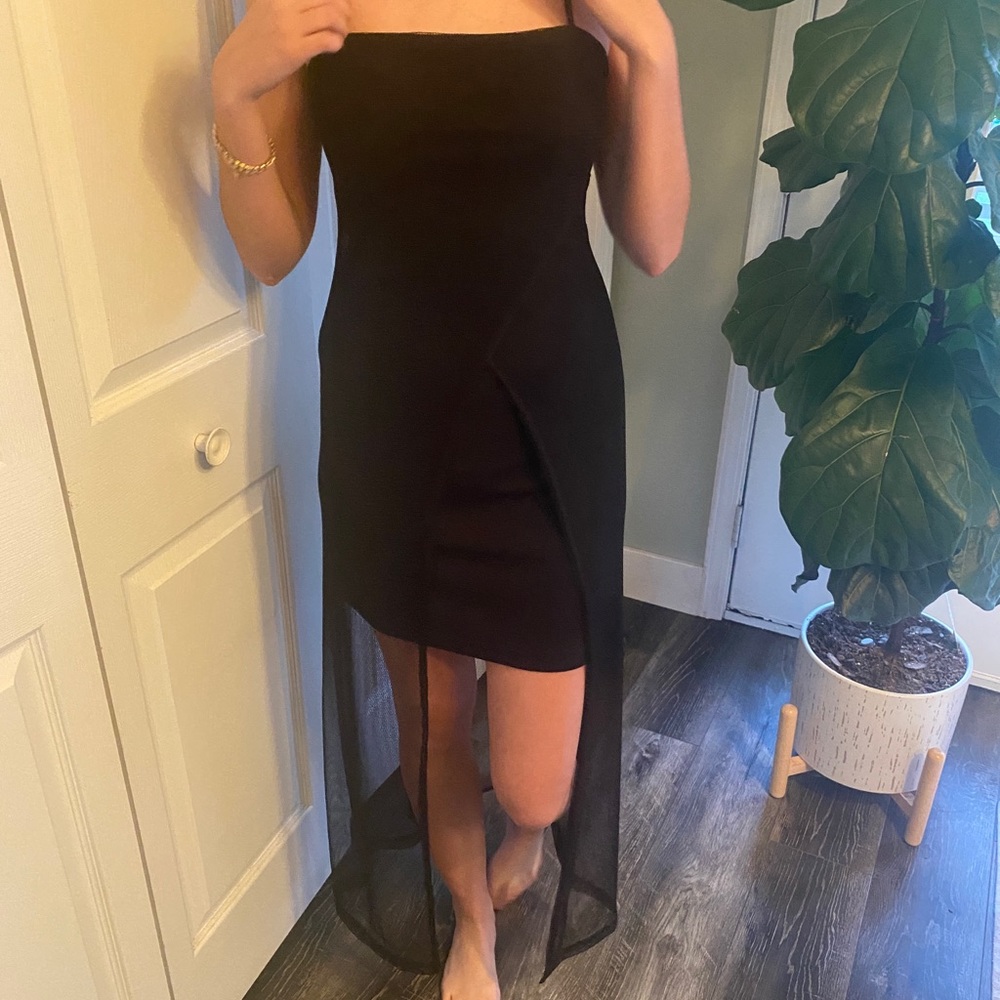 90s Vintage Formal or Prom dress with Mesh Crossover Detail